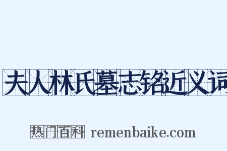 夫人林氏墓志铭近义词是什么意思的图片